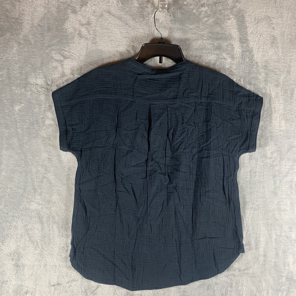 Faherty Women's Top Dream Gauze Desmond Navy 100% Organic Cotton XS Button Up - Picture 2 of 11